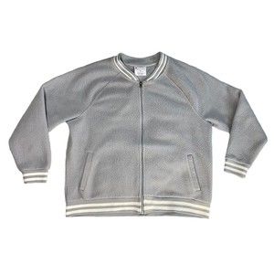 Champion Gray Sherpa Fuzzy Zip Up Plus Size 2X Women’s Bomber Jacket Varsity